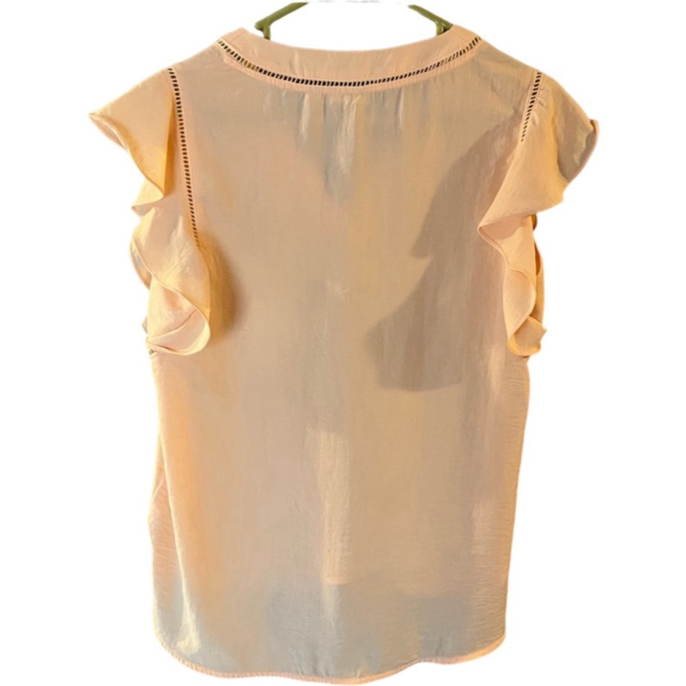 Halogen Flutter Sleeve V-Neck Blouse - Picture 2 of 3